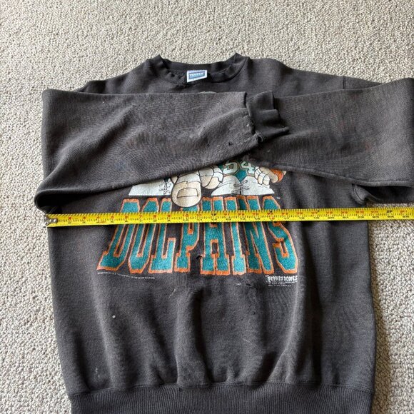 VNT 90s Miami Dolphins x Flintstones Sweatshirt | XL | Tultex | Rare Thrashed - Picture 10 of 11